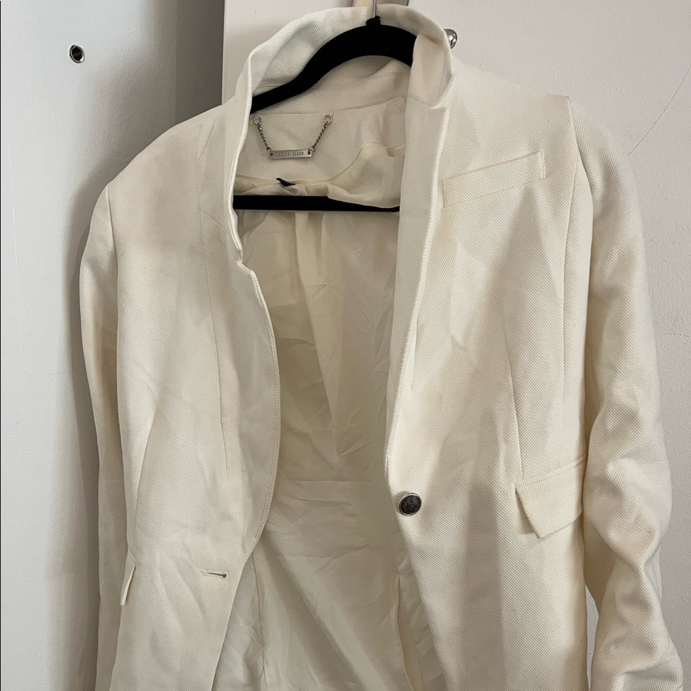 White House Black Market white blazer.